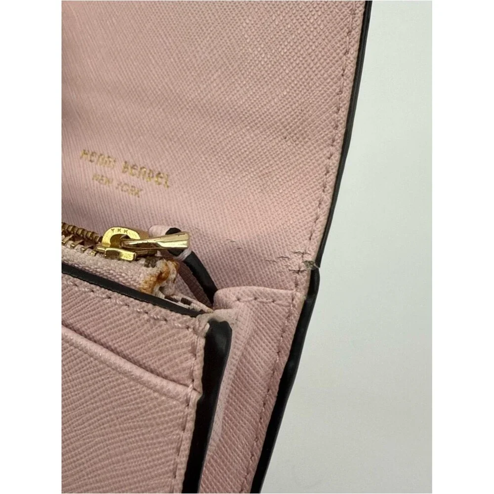 Henri Bendel Leather Pink ID Wallet Key Ring Cardholder *Retired* Dust Bag